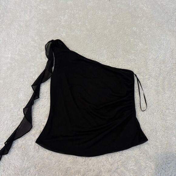 Astr Tops - ASTR the Label Off The Shoulder Blouse Black S Mesh Sheer Goth Emo Grunge Fairy